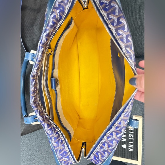 Goyard Blue Ambassade briefcase - Picture 14 of 16